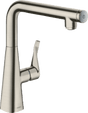 Hansgrohe Metris Select M71 Single Lever Kitchen Mixer 260 Single Spray Mode - Stainless Steel - 14847000 - TAP 'N' SHOWER