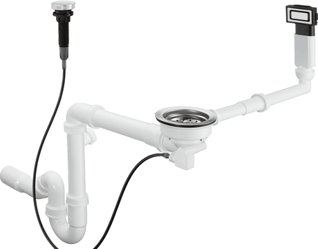 Hansgrohe Automatic Waste And Overflow Set For Single Bowl - Stainless Steel - 43931800 - TAP 'N' SHOWER