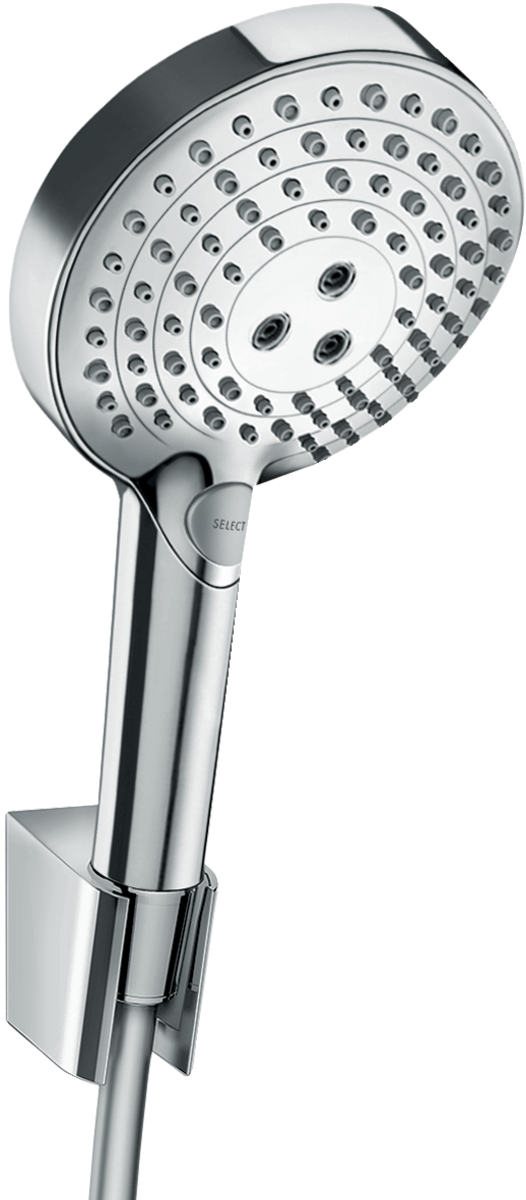 Hansgrohe Raindance Select S chrome showerhead with 3 spray modes and 1250mm hose