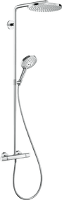Hansgrohe Raindance Select S Showerpipe 240 1jet Powderrain With Thermostatic Shower Mixer - Chrome - 27633000 - TAP 'N' SHOWER