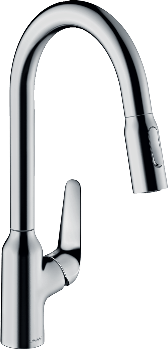 Hansgrohe Focus M42 Single Lever Kitchen Mixer 220 With Pull - out Spray 2 Spray Modes - Chrome - 71800000 - TAP 'N' SHOWER