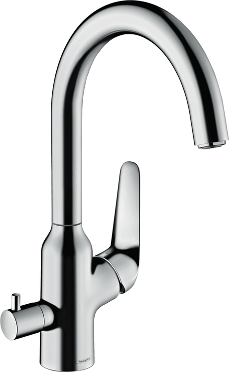 Hansgrohe Focus M42 Single Lever Kitchen Mixer 220 With Shut - off Valve For Additional Appliance, Single Spray Mode - Chrome - 71803000 - TAP 'N' SHOWER