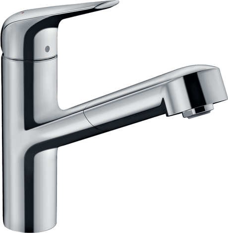 Hansgrohe Focus M42 Single Lever Kitchen Mixer 150 With Pull - out Spout Single Spray Mode - Chrome - 71814000 - TAP 'N' SHOWER