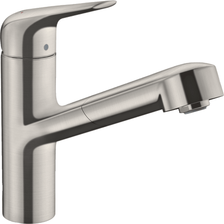 Hansgrohe Focus M42 Single Lever Kitchen Mixer 150 With Pull - out Spout Single Spray Mode - Stainless Steel - 71814800 - TAP 'N' SHOWER