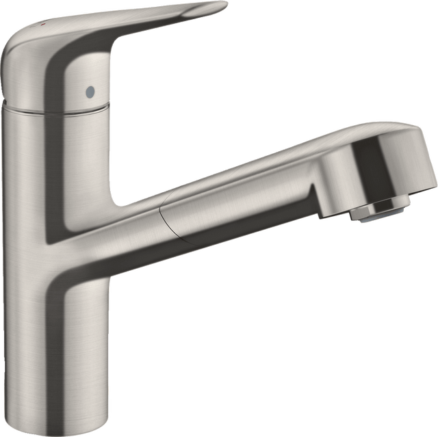 Hansgrohe Focus M42 Single Lever Kitchen Mixer 150 With Pull - out Spout Single Spray Mode - Stainless Steel - 71814800 - TAP 'N' SHOWER