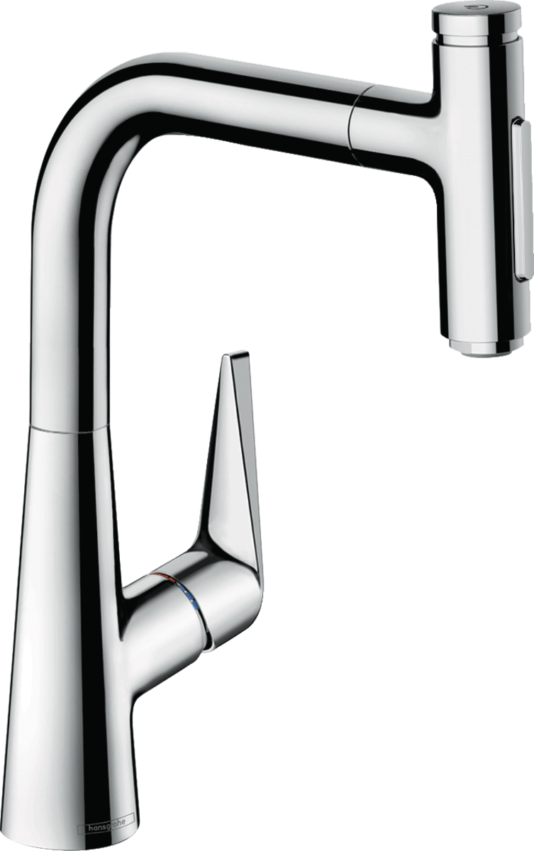 Hansgrohe Talis Select M51 Single Lever Kitchen Mixer 220 With Pull - out Spray And Sbox 2 Spray Modes - Chrome - 73868000 - TAP 'N' SHOWER