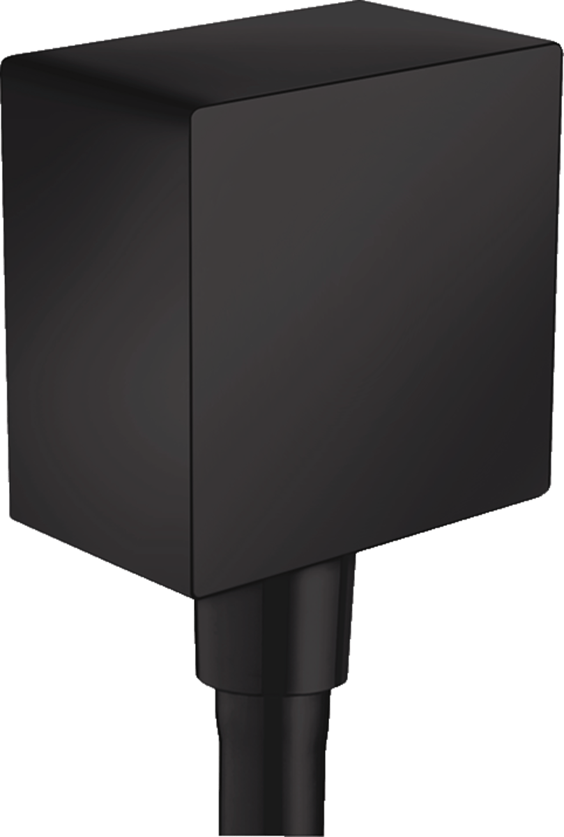 Hansgrohe FixFit Wall Outlet Square With Non - Return Valve - Matt Black - 26455670 - TAP 'N' SHOWER