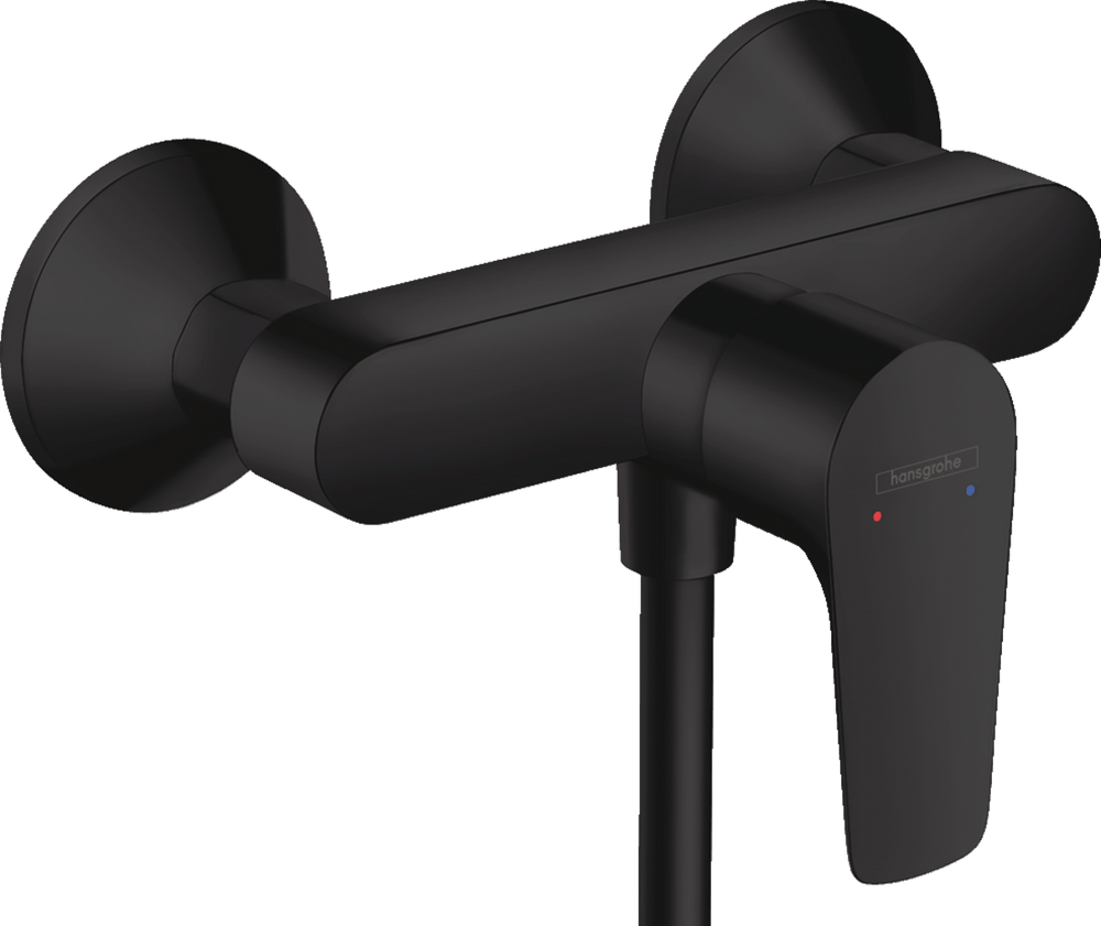 Hansgrohe Talis E Single Lever Manual Shower Mixer For Exposed Installation - Matt Black - 71760670 - TAP 'N' SHOWER