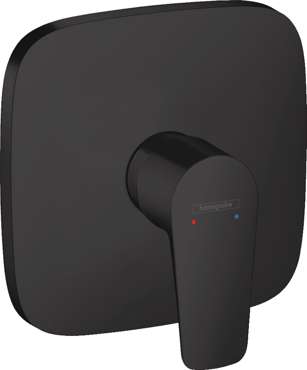 Hansgrohe Talis E Single Lever Manual Shower Mixer Soft Cube For Concealed Installation - Matt Black - 71765670 - TAP 'N' SHOWER