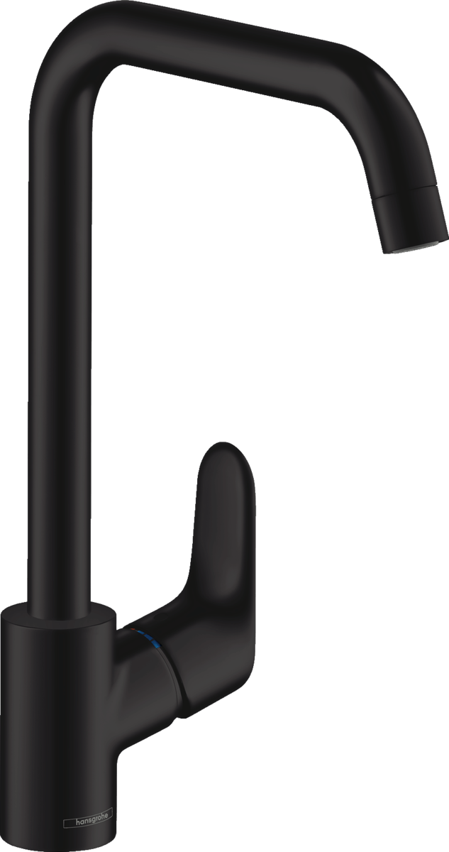 Hansgrohe Focus M41 Single Lever Kitchen Mixer 260 Single Spray Mode - Matt Black - 31820670 - TAP 'N' SHOWER