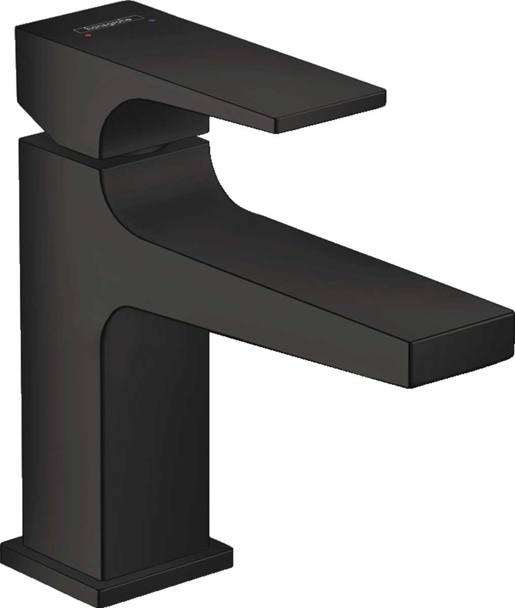 Hansgrohe Metropol Single Lever Basin Mixer 100 with Lever Handle For Cloakroom Basins with Push - open Waste - Matt Black - 32500670 - TAP 'N' SHOWER