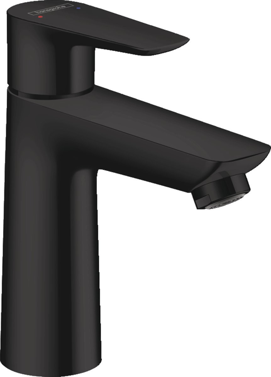 Hansgrohe Talis E Single Lever Basin Mixer 110 With Pop - up Waste - Matt Black - 71710670 - TAP 'N' SHOWER