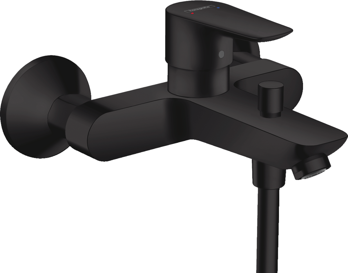 Hansgrohe Talis E Single Lever Manual Bath Mixer For Exposed Installation - Matt Black - 71740670 - TAP 'N' SHOWER
