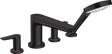 Hansgrohe Talis E 4 - hole Rim - Mounted Bath Mixer - Matt Black - 71748670 - TAP 'N' SHOWER