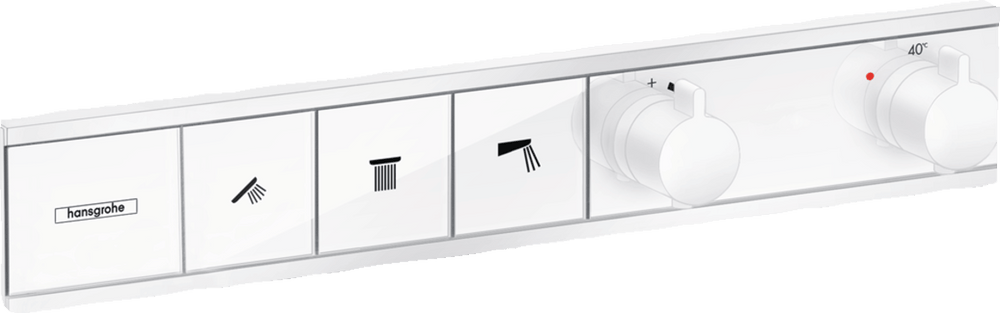 Hansgrohe Rainselect Thermostat For Concealed Installation For 3 Functions - Matt White - 15381700 - TAP 'N' SHOWER