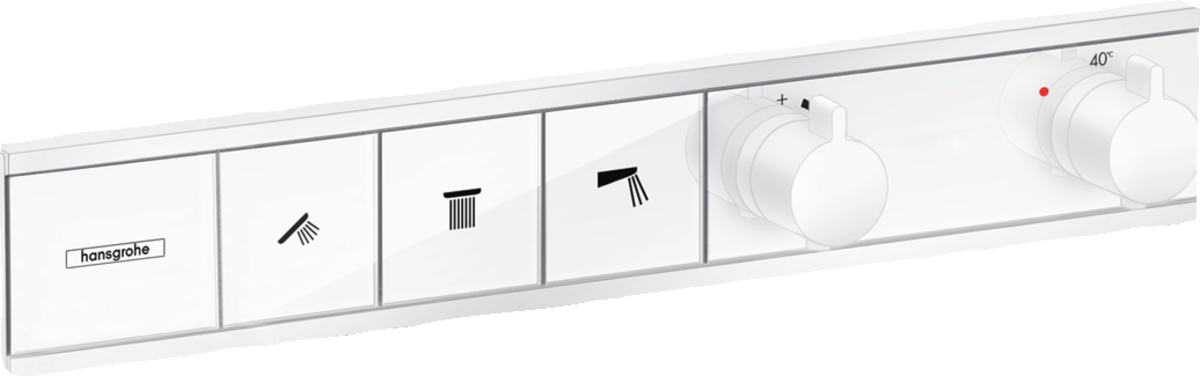 Hansgrohe Rainselect Thermostat For Concealed Installation For 3 Functions - Matt White - 15381700 - TAP 'N' SHOWER