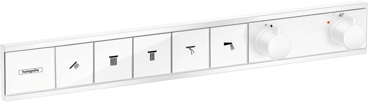 Hansgrohe Rainselect Thermostat For Concealed Installation For 5 Functions - Matt White - 15384700 - TAP 'N' SHOWER
