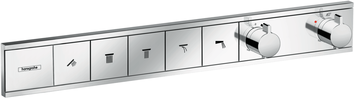 Hansgrohe Rainselect Thermostat For Concealed Installation For 5 Functions - Chrome - 15384000 - TAP 'N' SHOWER