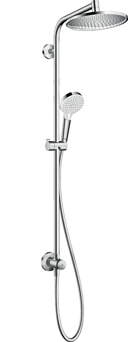 Hansgrohe Crometta S Showerpipe 240 1jet Ecosmart Reno Gp - Chrome - 27795000 - TAP 'N' SHOWER