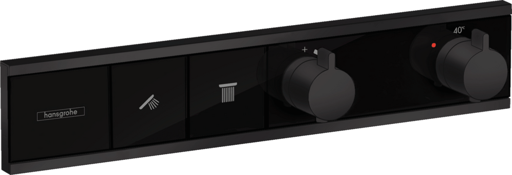 Hansgrohe RainSelect Thermostat For Concealed Installation For 2 Functions - Matt Black - 15380670 - TAP 'N' SHOWER