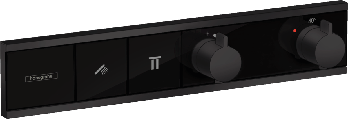 Hansgrohe RainSelect Thermostat For Concealed Installation For 2 Functions - Matt Black - 15380670 - TAP 'N' SHOWER