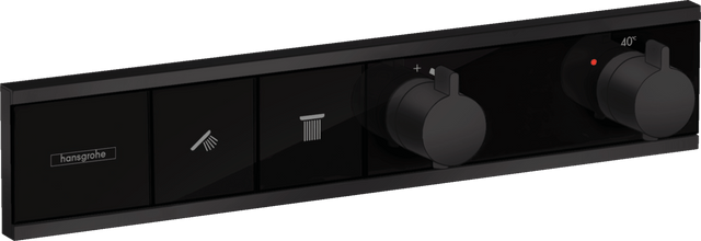 Hansgrohe RainSelect Thermostat For Concealed Installation For 2 Functions - Matt Black - 15380670 - TAP 'N' SHOWER