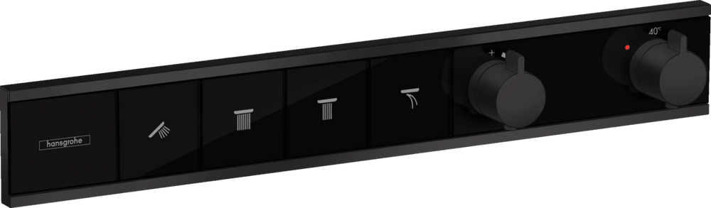 Hansgrohe Rainselect Thermostat For Concealed Installation For 4 Functions - Matt Black - 15382670 - TAP 'N' SHOWER