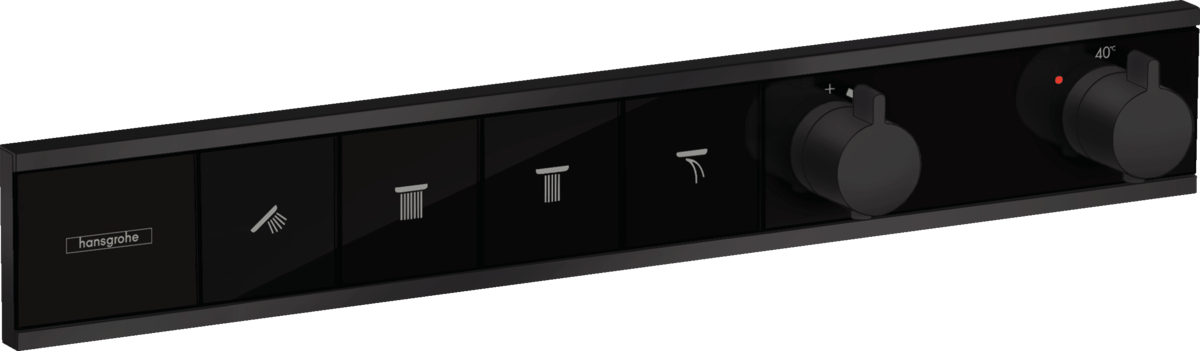 Hansgrohe Rainselect Thermostat For Concealed Installation For 4 Functions - Matt Black - 15382670 - TAP 'N' SHOWER
