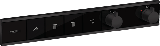Hansgrohe Rainselect Thermostat For Concealed Installation For 4 Functions - Matt Black - 15382670 - TAP 'N' SHOWER