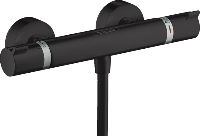 Hansgrohe Ecostat Thermostatic Shower Mixer Comfort For Exposed Installation - Matt Black - 13116670 - TAP 'N' SHOWER