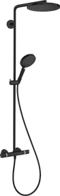 Hansgrohe Raindance Select S Showerpipe 240 1jet Powderrain With Thermostatic Shower Mixer - Matt Black - 27633670 - TAP 'N' SHOWER
