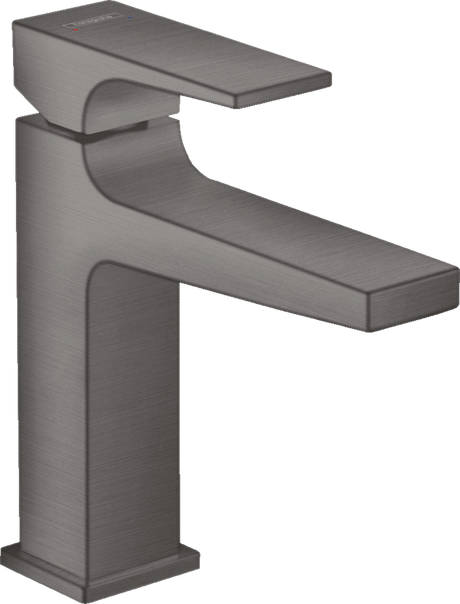Hansgrohe Metropol Single Lever Basin Mixer 110 with Lever Handle and Push - open Waste - Brushed Black Chrome - 32507340 - TAP 'N' SHOWER