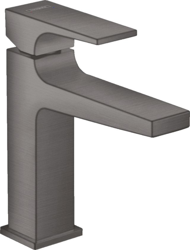 Hansgrohe Metropol Single Lever Basin Mixer 110 with Lever Handle and Push - open Waste - Brushed Black Chrome - 32507340 - TAP 'N' SHOWER