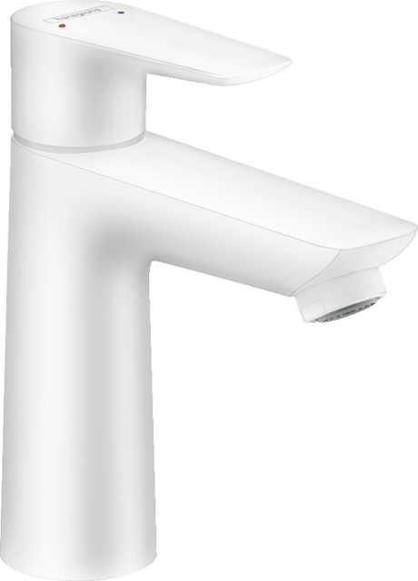 Hansgrohe Talis E Single Lever Basin Mixer 110 With Pop - up Waste - Matt White - 71710700 - TAP 'N' SHOWER