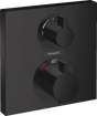 Hansgrohe Ecostat Square Thermostatic Mixer For Concealed Installation For 2 Outlets - Matt Black - 15714670 - TAP 'N' SHOWER