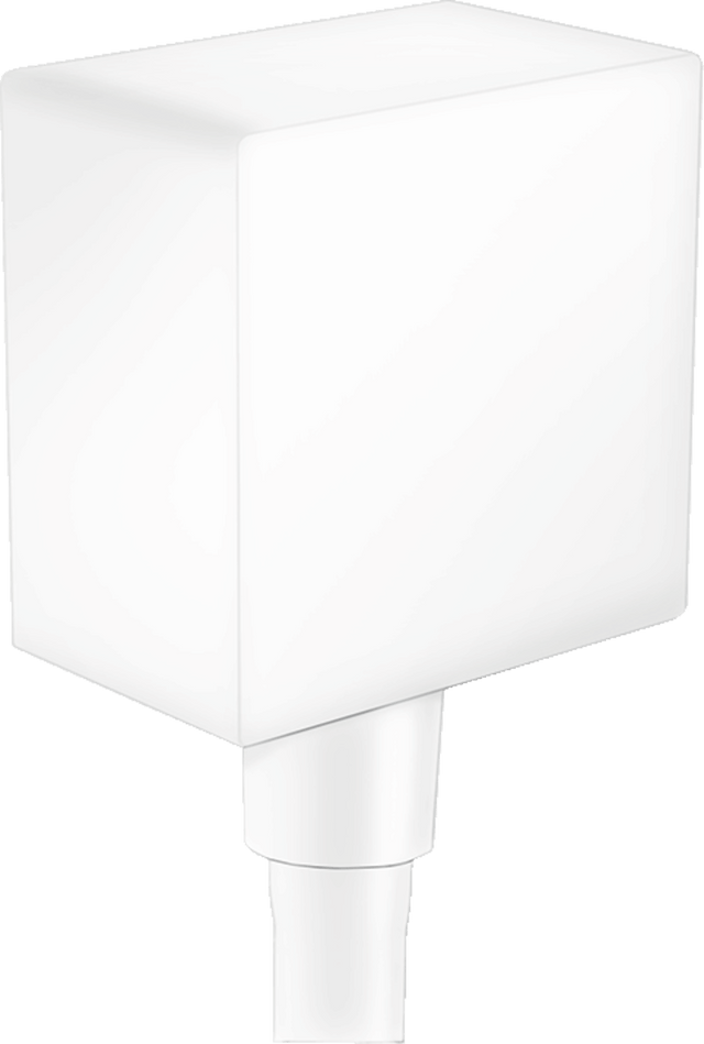 Hansgrohe FixFit Wall Outlet Square With Non - Return Valve - Matt White - 26455700 - TAP 'N' SHOWER