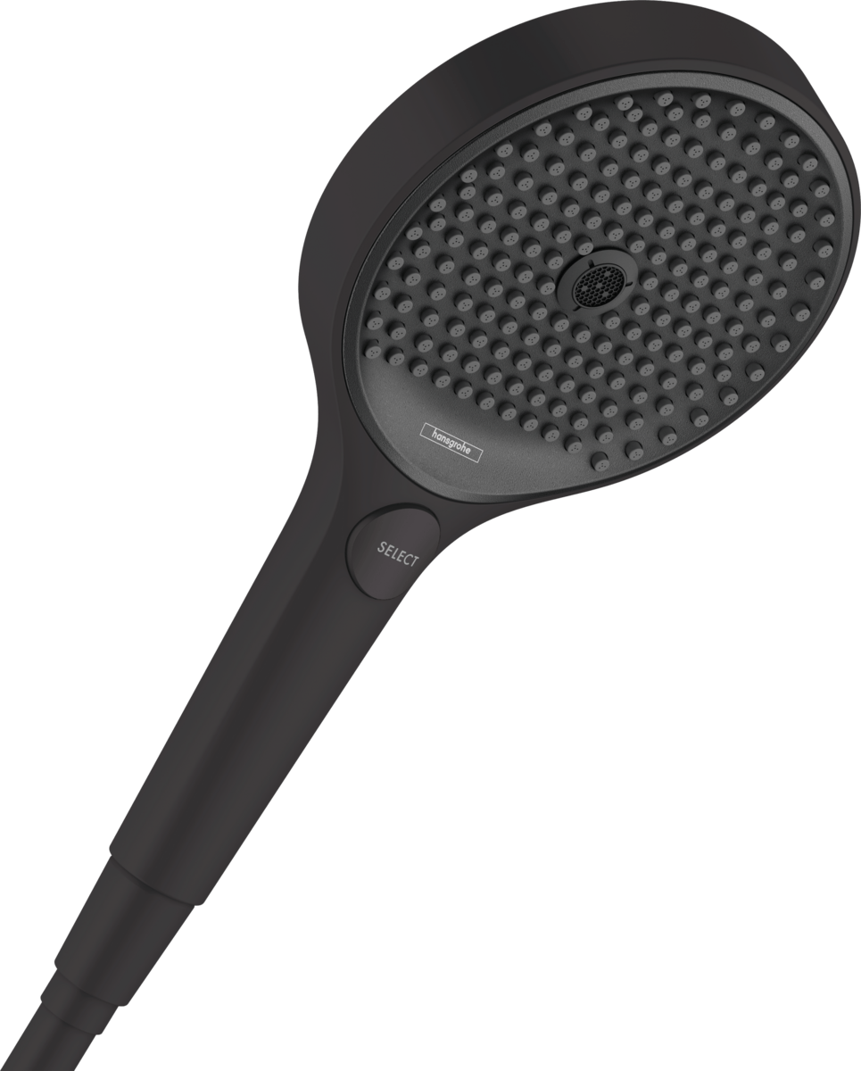 Hansgrohe Rainfinity Hand Shower 130 3jet EcoSmart 9 l/min - Matt Black - 26865670 - TAP 'N' SHOWER