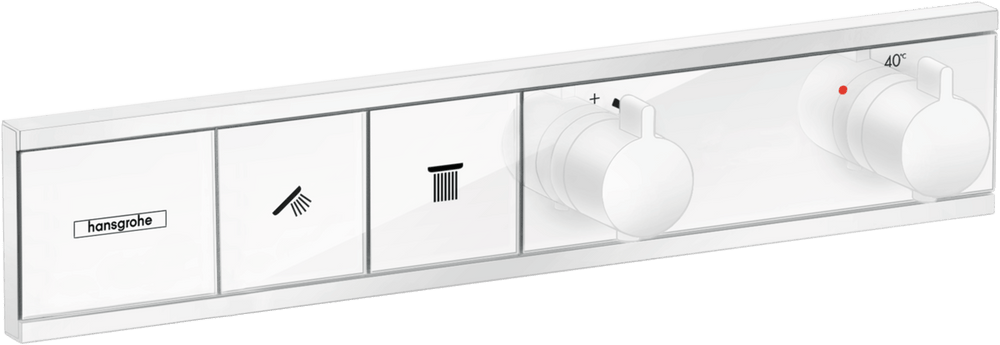 Hansgrohe RainSelect Thermostat For Concealed Installation For 2 Functions - Matt White - 15380700 - TAP 'N' SHOWER