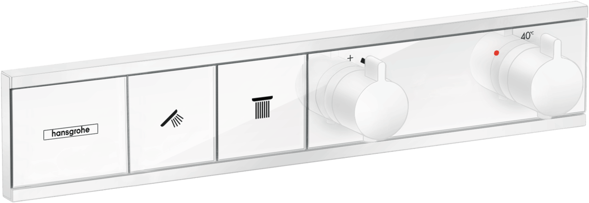 Hansgrohe RainSelect Thermostat For Concealed Installation For 2 Functions - Matt White - 15380700 - TAP 'N' SHOWER