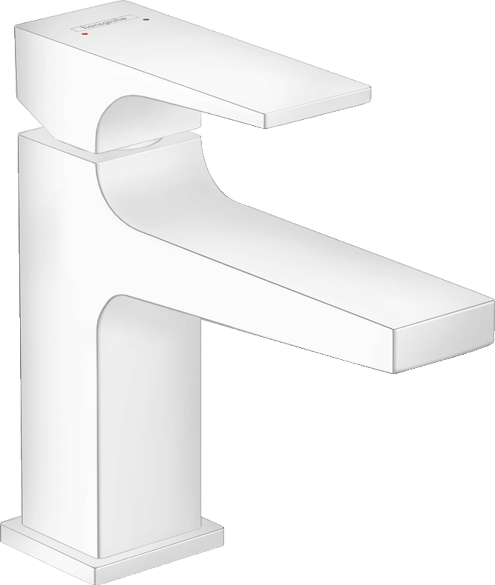 Hansgrohe Metropol Single Lever Basin Mixer 100 with Lever Handle For Cloakroom Basins with Push - open Waste - Matt White - 32500700 - TAP 'N' SHOWER