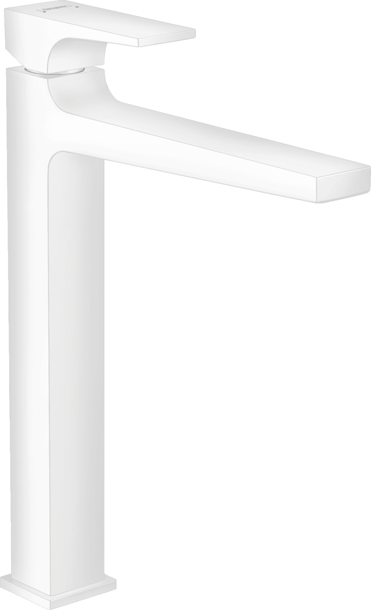 Hansgrohe Metropol Single Lever Basin Mixer 260 with Lever Handle For Wash Bowls With Push - open Waste - Matt White - 32512700 - TAP 'N' SHOWER