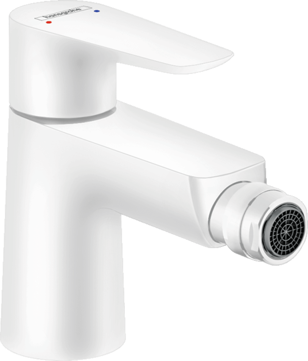 Hansgrohe Talis E Single Lever Bidet Mixer With Pop - Up Waste - Matt White - 71720700 - TAP 'N' SHOWER
