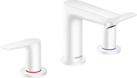 Hansgrohe Talis E 3 - hole Basin Mixer With Pop - up Waste - Matt White - 71733700 - TAP 'N' SHOWER