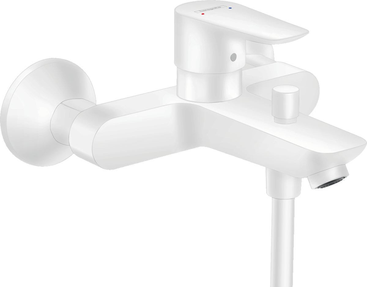 Hansgrohe Talis E Single Lever Manual Bath Mixer For Exposed Installation - Matt White - 71740700 - TAP 'N' SHOWER
