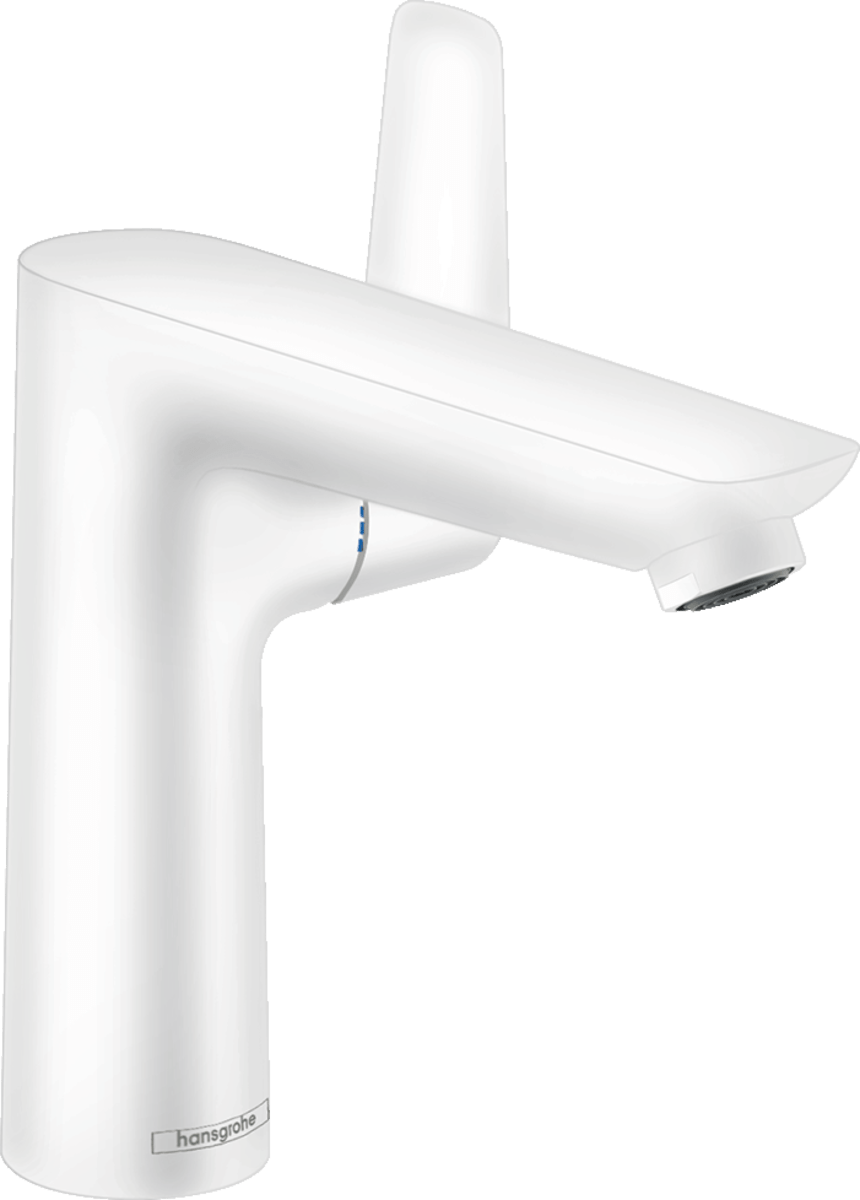 Hansgrohe Talis E Single Lever Basin Mixer 150 with Pop - up Waste - Matt White - 71754700 - TAP 'N' SHOWER