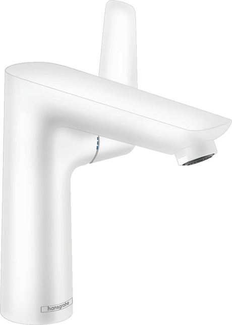 Hansgrohe Talis E Single Lever Basin Mixer 150 with Pop - up Waste - Matt White - 71754700 - TAP 'N' SHOWER