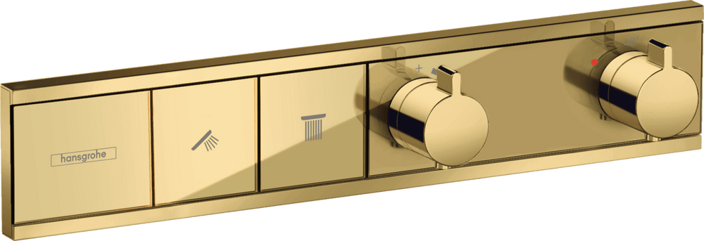 Hansgrohe RainSelect Thermostat For Concealed Installation For 2 Functions - Polished Gold Optic - 15380990 - TAP 'N' SHOWER