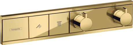 Hansgrohe RainSelect Thermostat For Concealed Installation For 2 Functions - Polished Gold Optic - 15380990 - TAP 'N' SHOWER