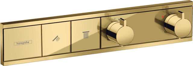 Hansgrohe RainSelect Thermostat For Concealed Installation For 2 Functions - Polished Gold Optic - 15380990 - TAP 'N' SHOWER