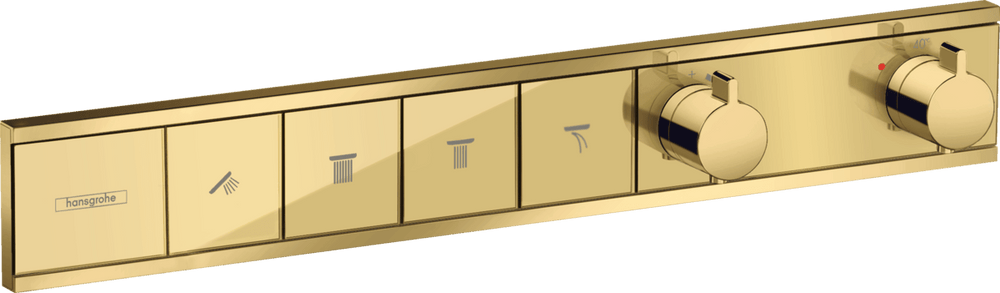 Hansgrohe Rainselect Thermostat For Concealed Installation For 4 Functions - Polished Gold - optic - 15382990 - TAP 'N' SHOWER